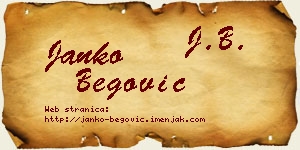 Janko Begović vizit kartica